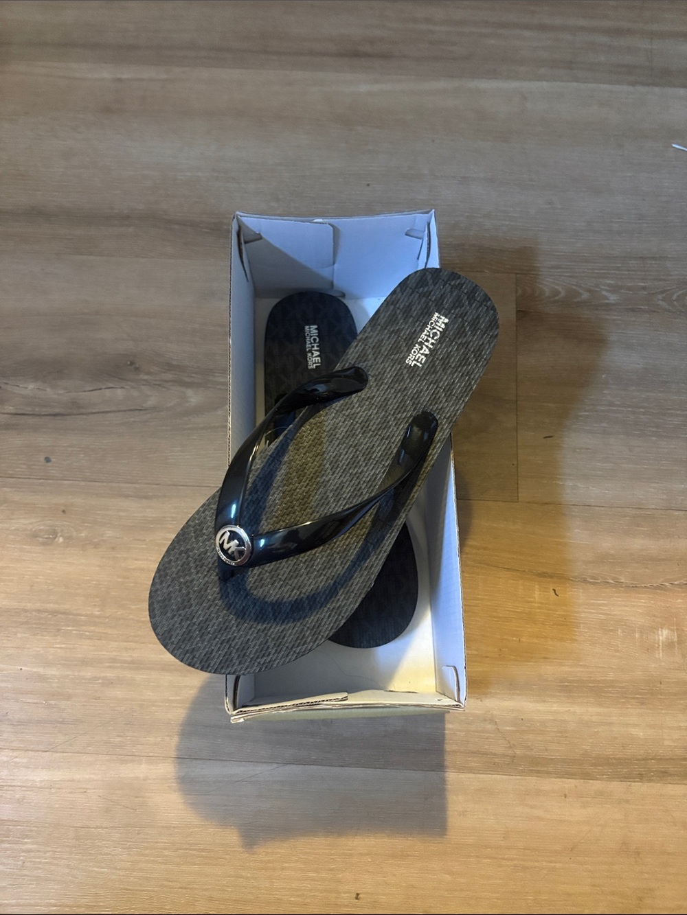 Michael Kors Black Logo-Accent Women's Flip Flop Sandals
